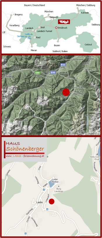 anreise ladis ferienwohnung schönenberger